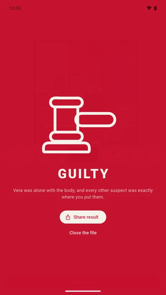Guilty: the verdict when the case is solved